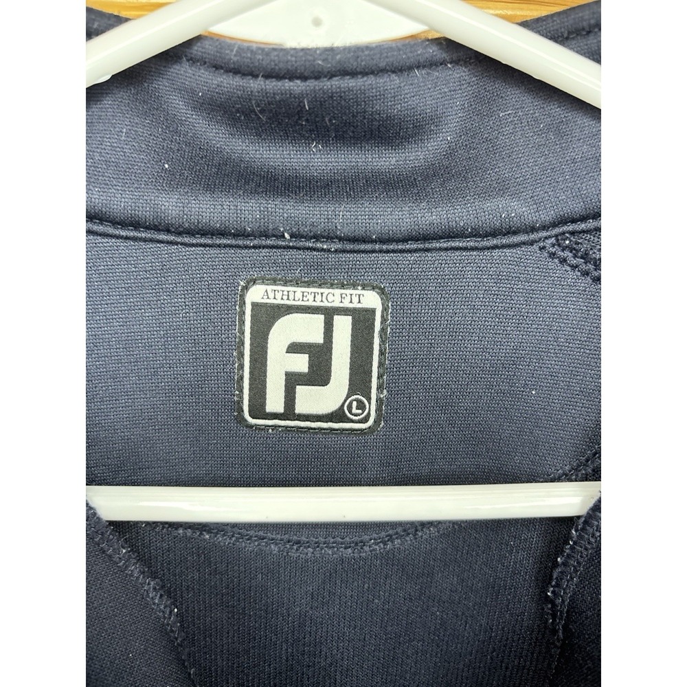 FootJoy FJ Athletic Fit 1/4 Zip Golf Long Sleeve Pullover Men's Large Navy Blue - Picture 4 of 8